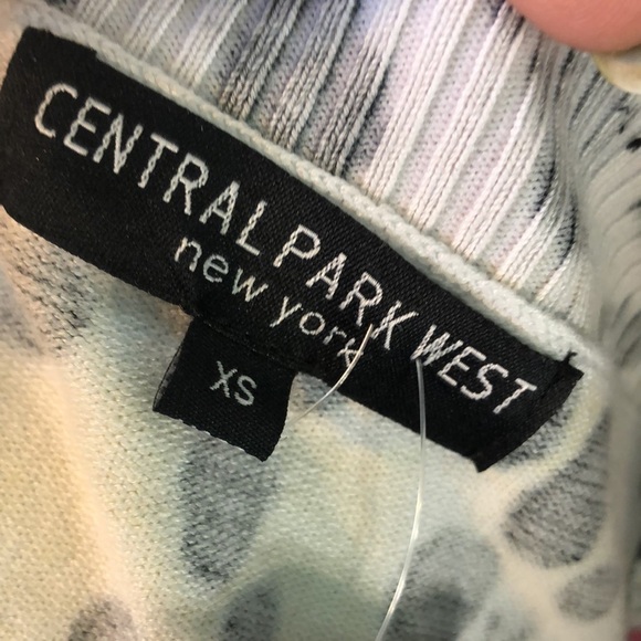Central Park West Leopard Sweater Crewneck Colorful NWT Ribbed - Picture 6 of 10